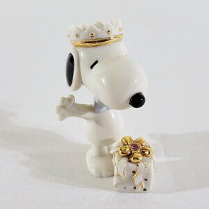 Lenox "Snoopy's Birthday Surprise" October 3.5” Figurine Pink Tourmaline